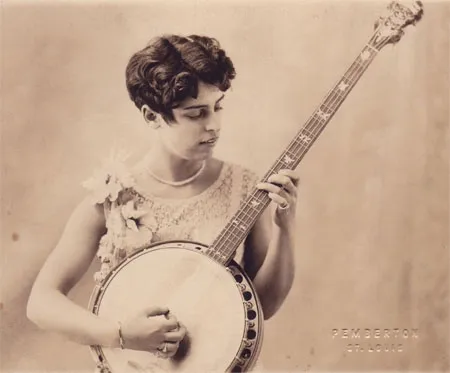Genevieve “Bunny” Longo playing her banjo